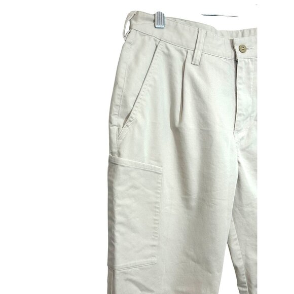 Adidas Men’s Pants 30 x 34 Light Beige Cargo Pocket Logo Pleated Pockets Loops - Picture 5 of 16